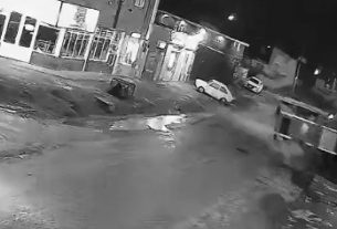 Vuelco de una autobomba en Río Gallegos